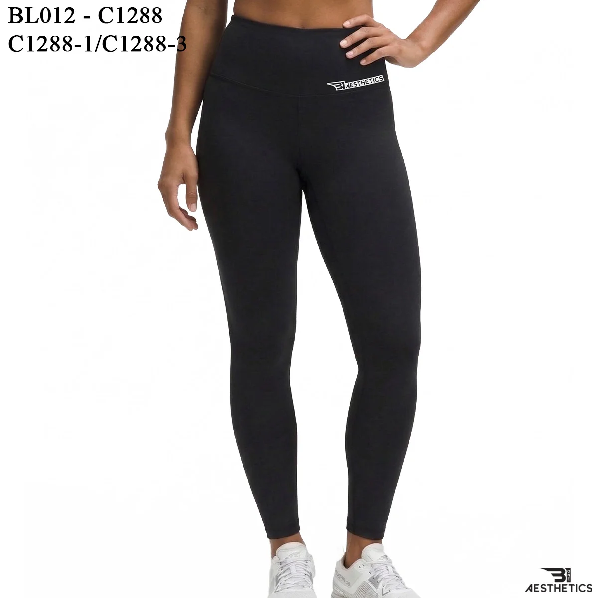 Women's premium high rise leggings front profile view