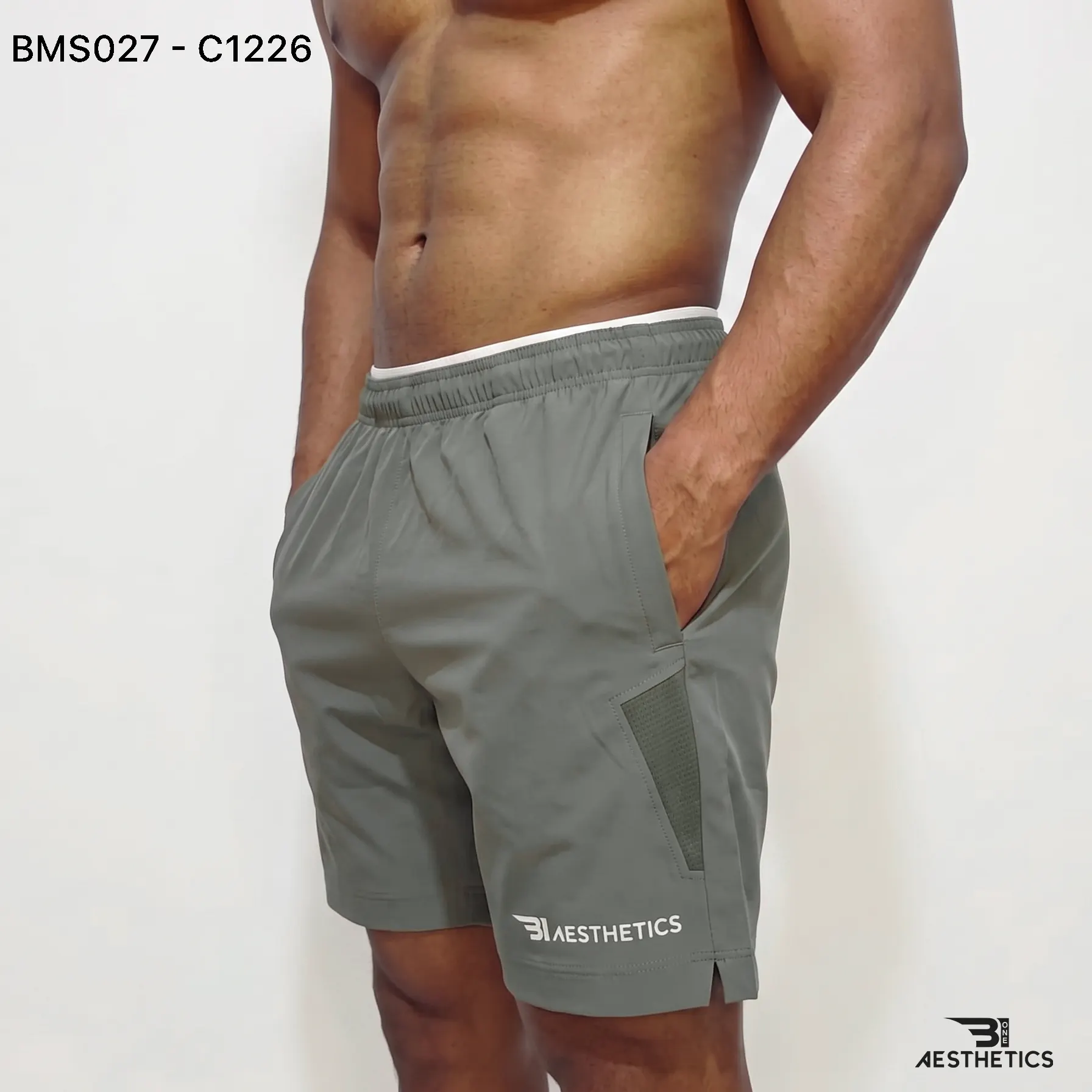 Zipper Pocket Shorts - Artichoke Grey