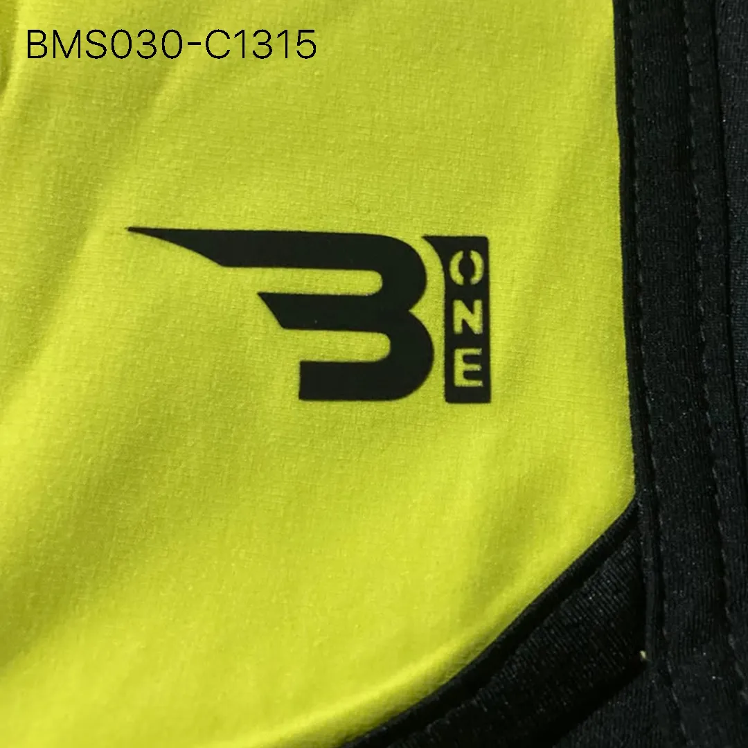 Close up of practice short breathable eyelet mesh fabric and high-density logo