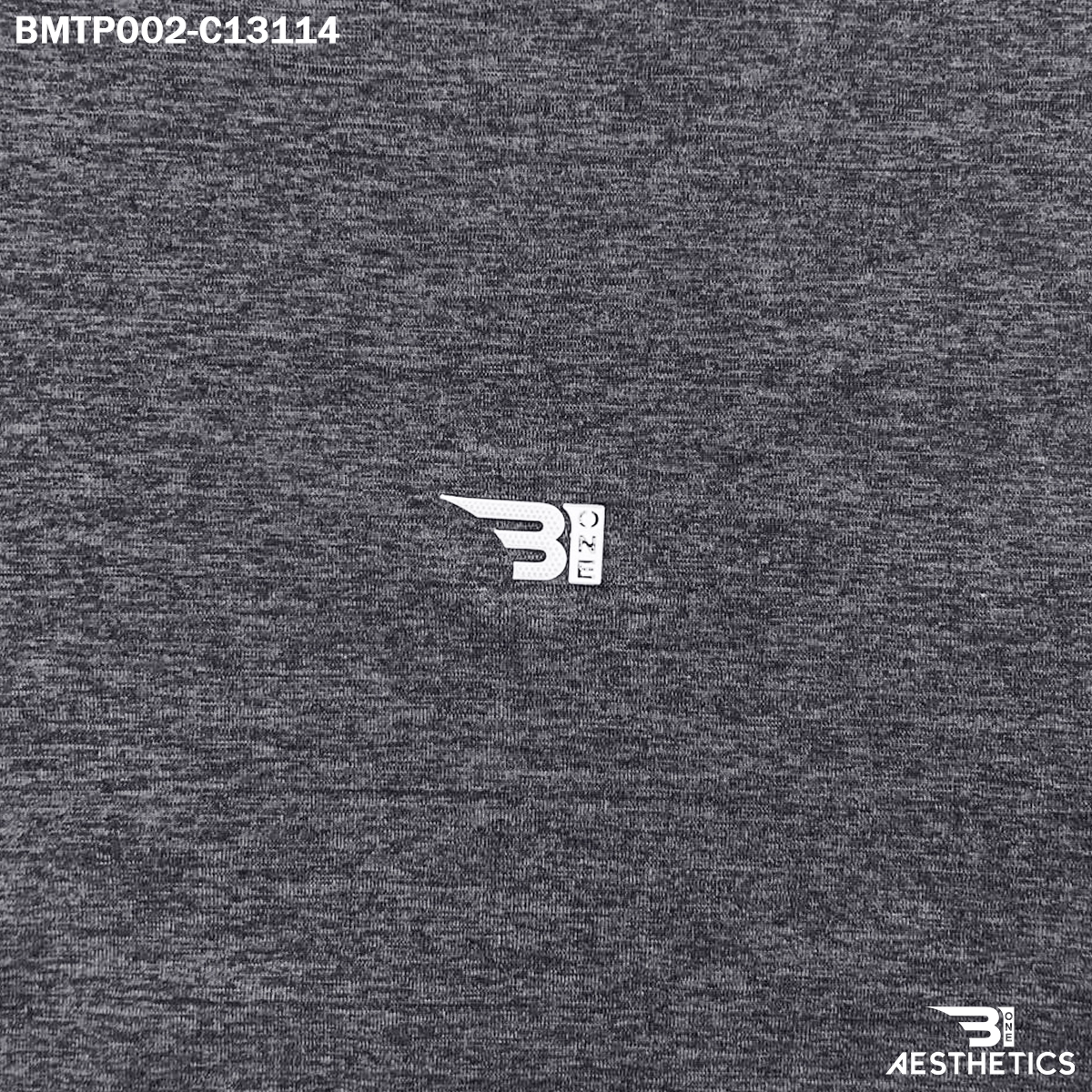 Close up of classic polo t-shirt breathable textured fabric and chest logo
